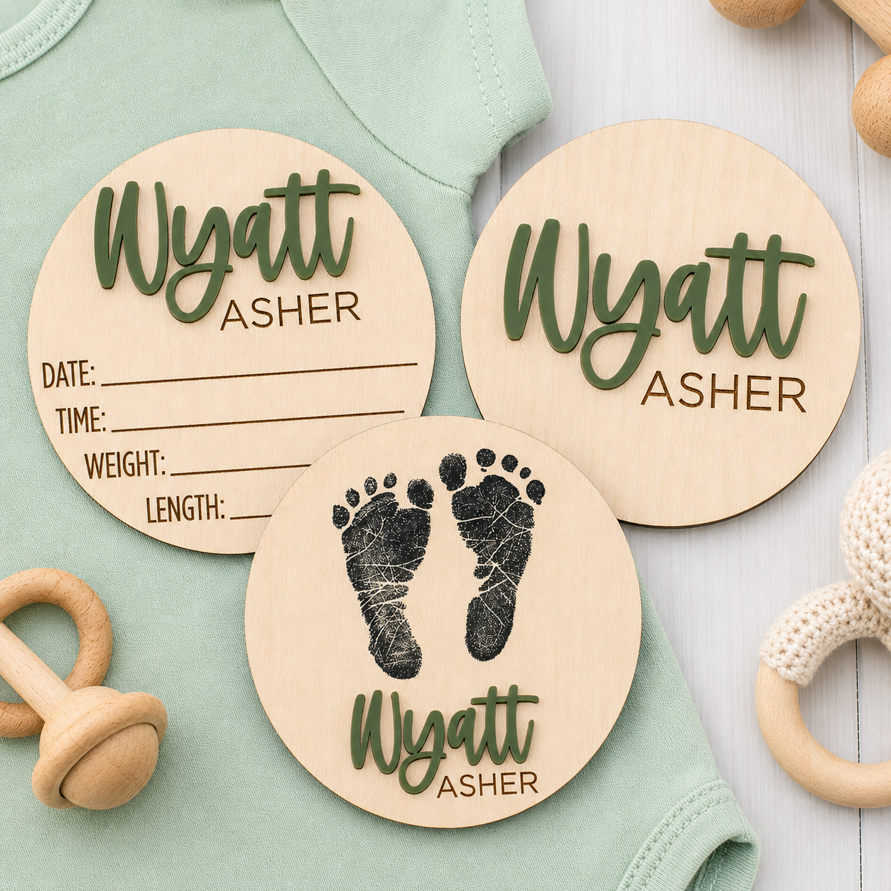 Personalized Baby Birth Announcement Sign Set
