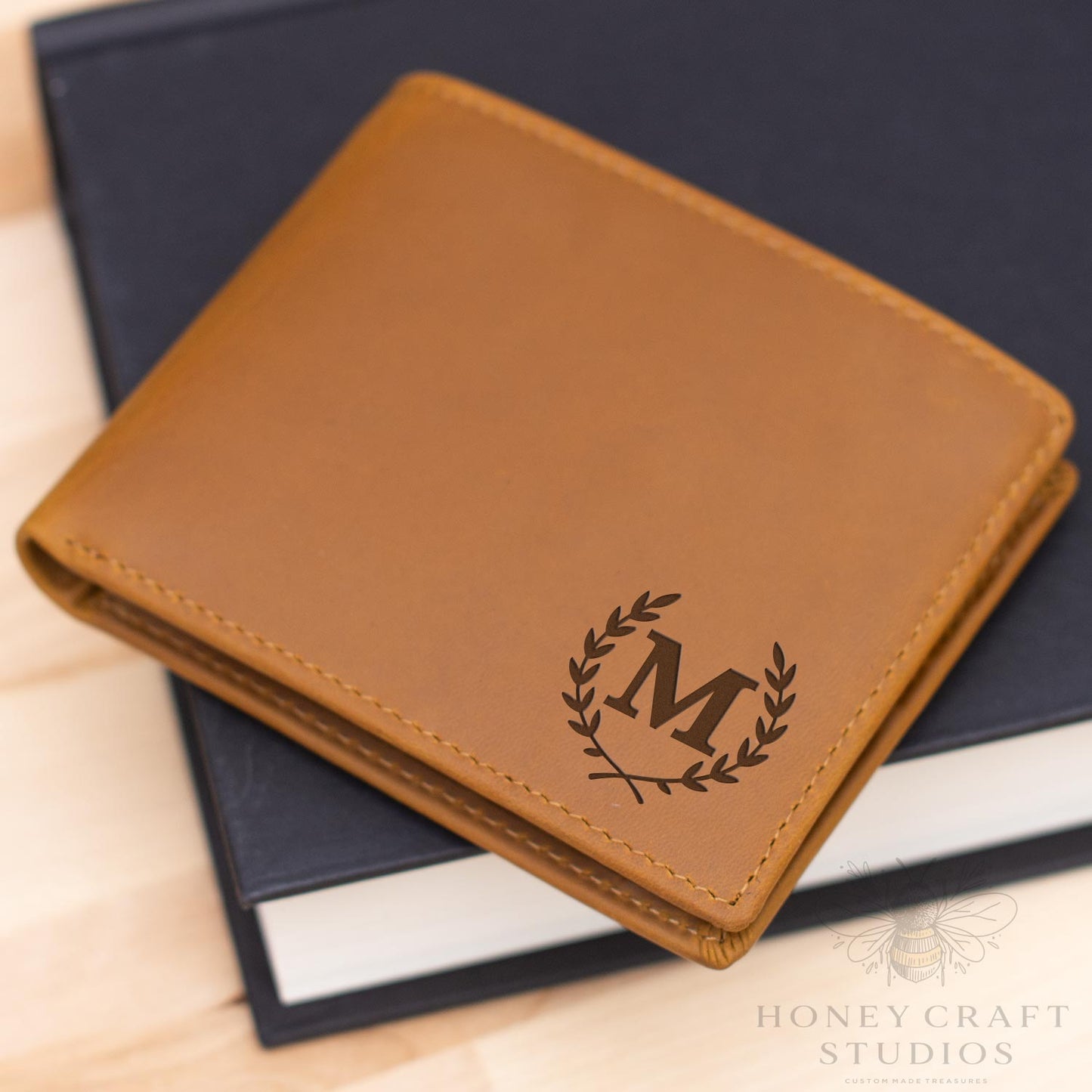 Customized Leather Wallet with Name Engraved Wallet for Men