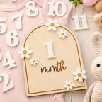 Baby Milestone Arch Sign with Daisies