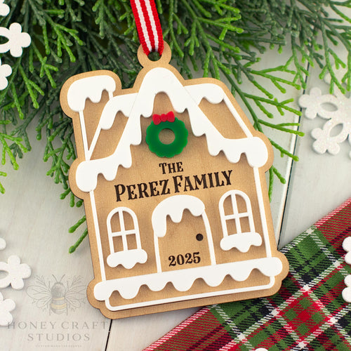 Personalized Gingerbread House Ornament | Custom Family Christmas