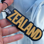 Custom name keychain in Mustard yellow acrylic, perfect for back-to-school or kids’ sports bag tags.