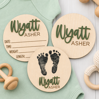 Personalized Baby Birth Announcement Sign Set