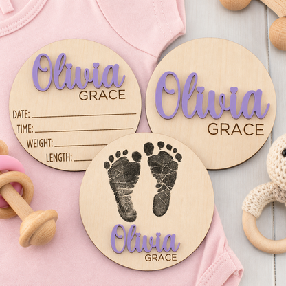 Personalized Baby Birth Announcement Sign Set