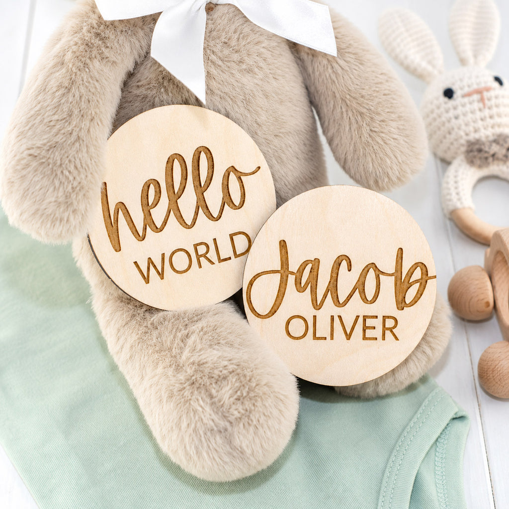 Personalized Baby Engraved Wooden Milestone Cards
