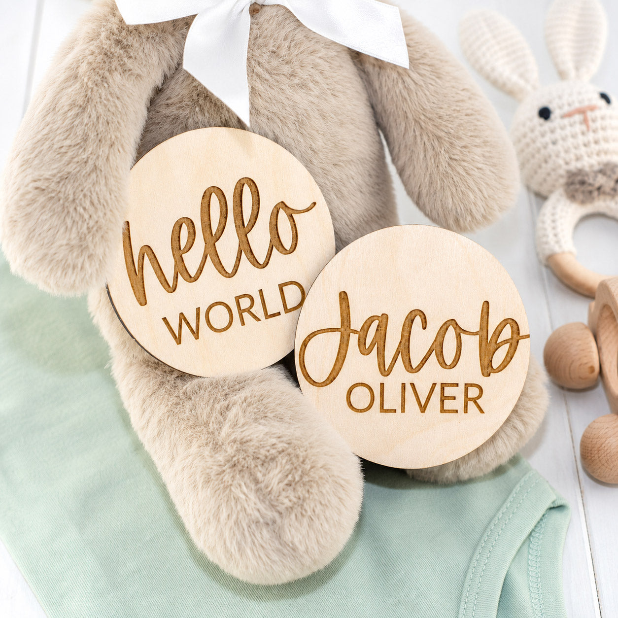 Personalized Baby Engraved Wooden Milestone Cards