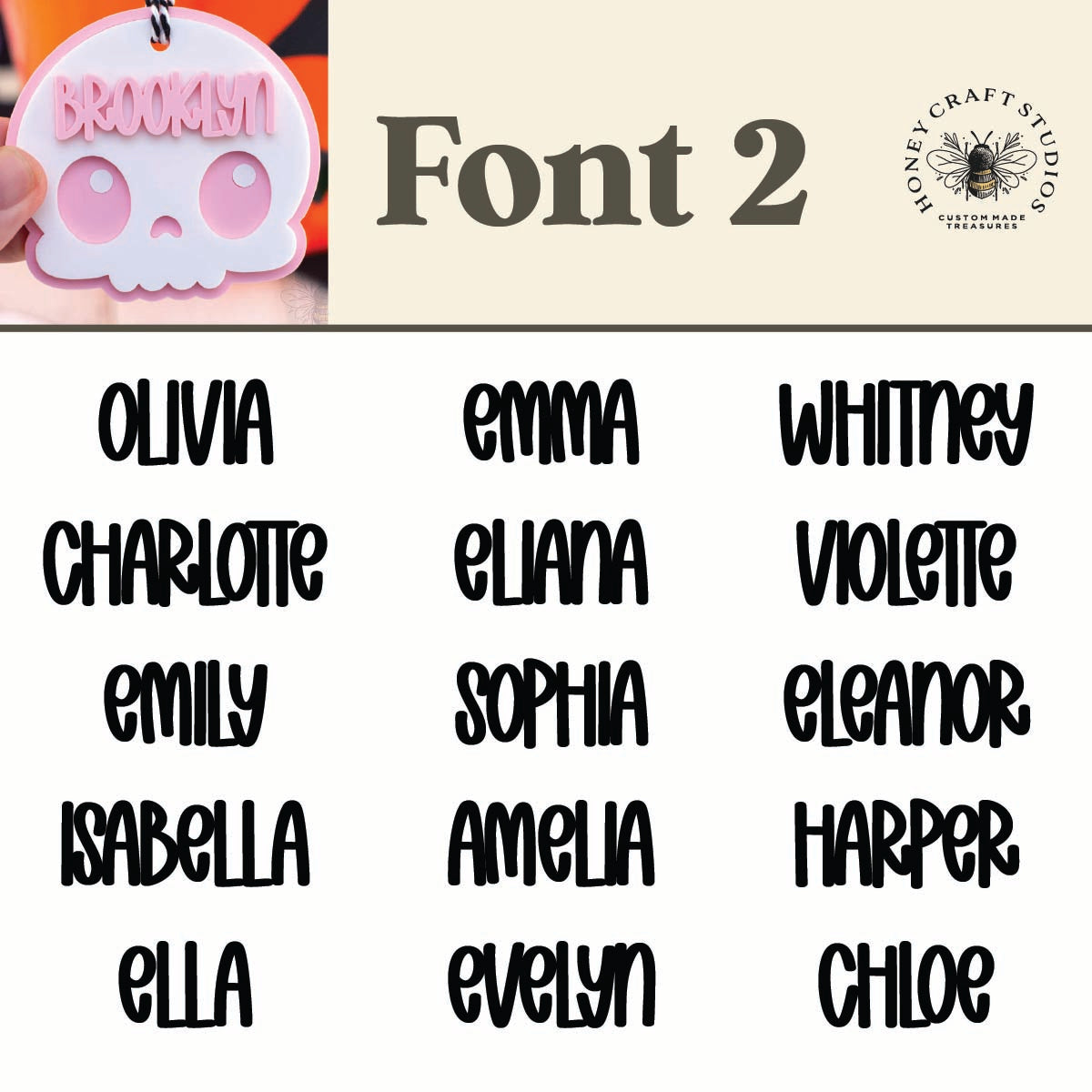 List of names in font 2