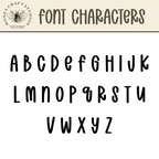 Font preview showing character examples for names of custom keychains in fixed bold style.
