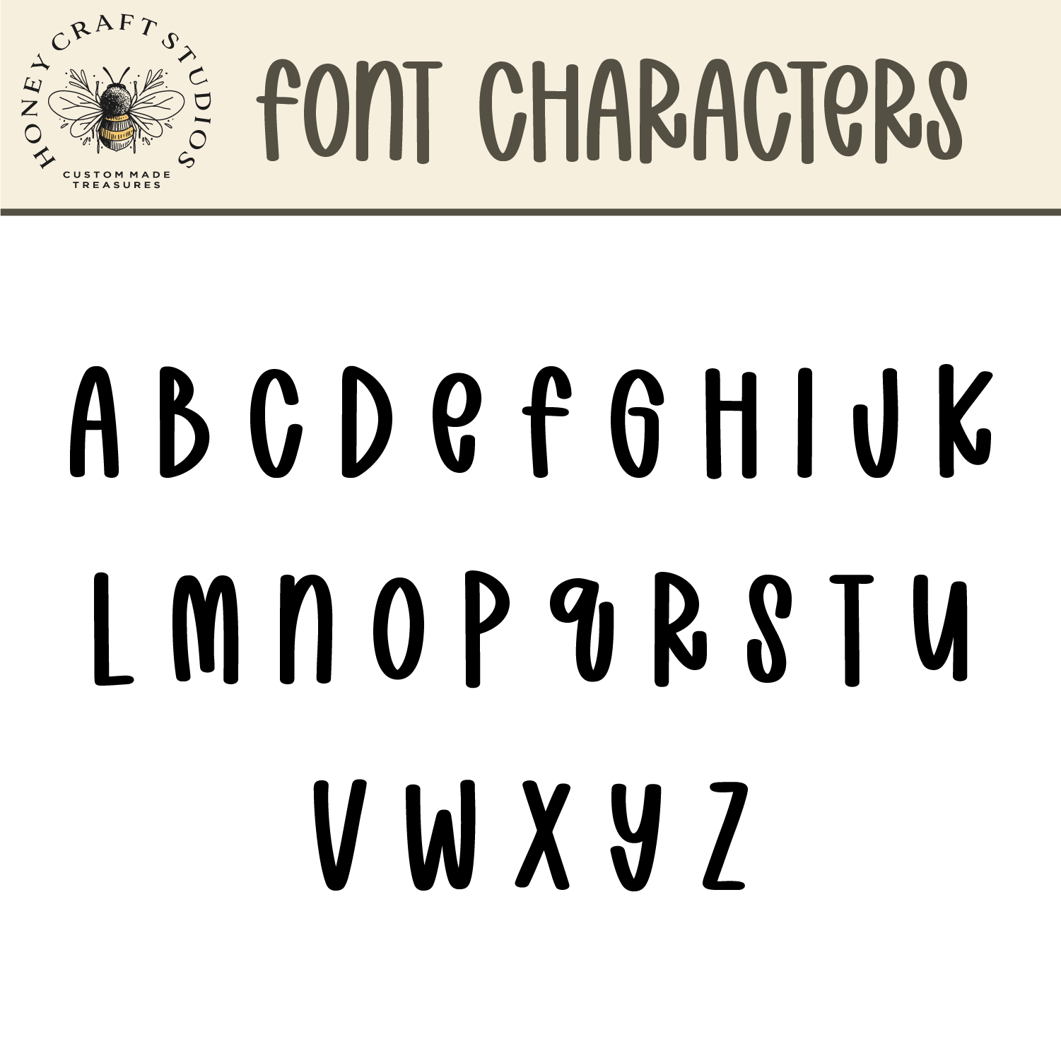 Font preview showing character examples for names of custom keychains in fixed bold style.