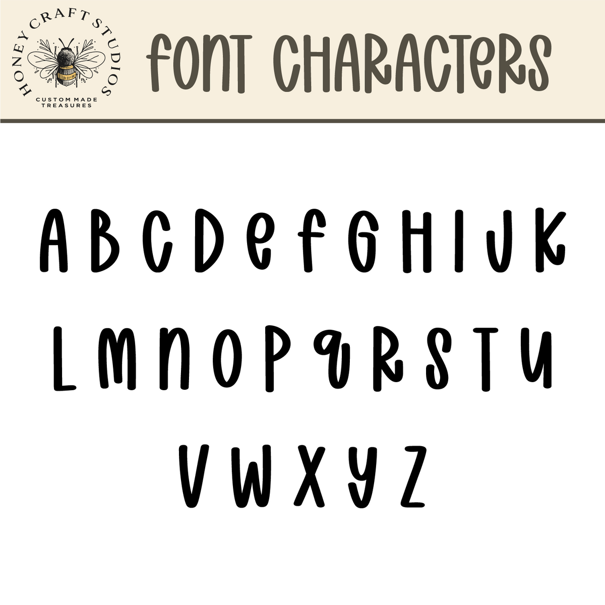 Font preview showing character examples for names of custom keychains in fixed bold style.