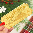 Personalized Polar Express Golden Ticket Christmas Ornament