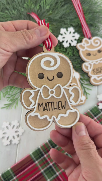 Personalized Gingerbread Christmas Ornament | Custom Boy or Girl