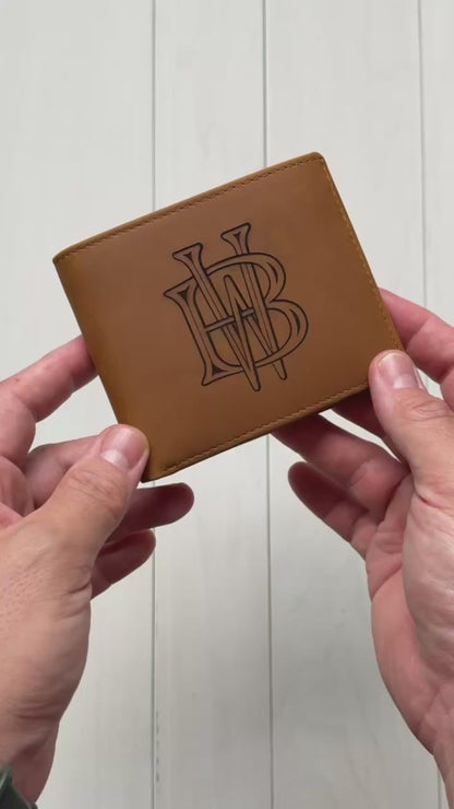 Customized Leather Wallet with Name Engraved Wallet for Men
