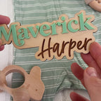variations of custom name wooden baby signs