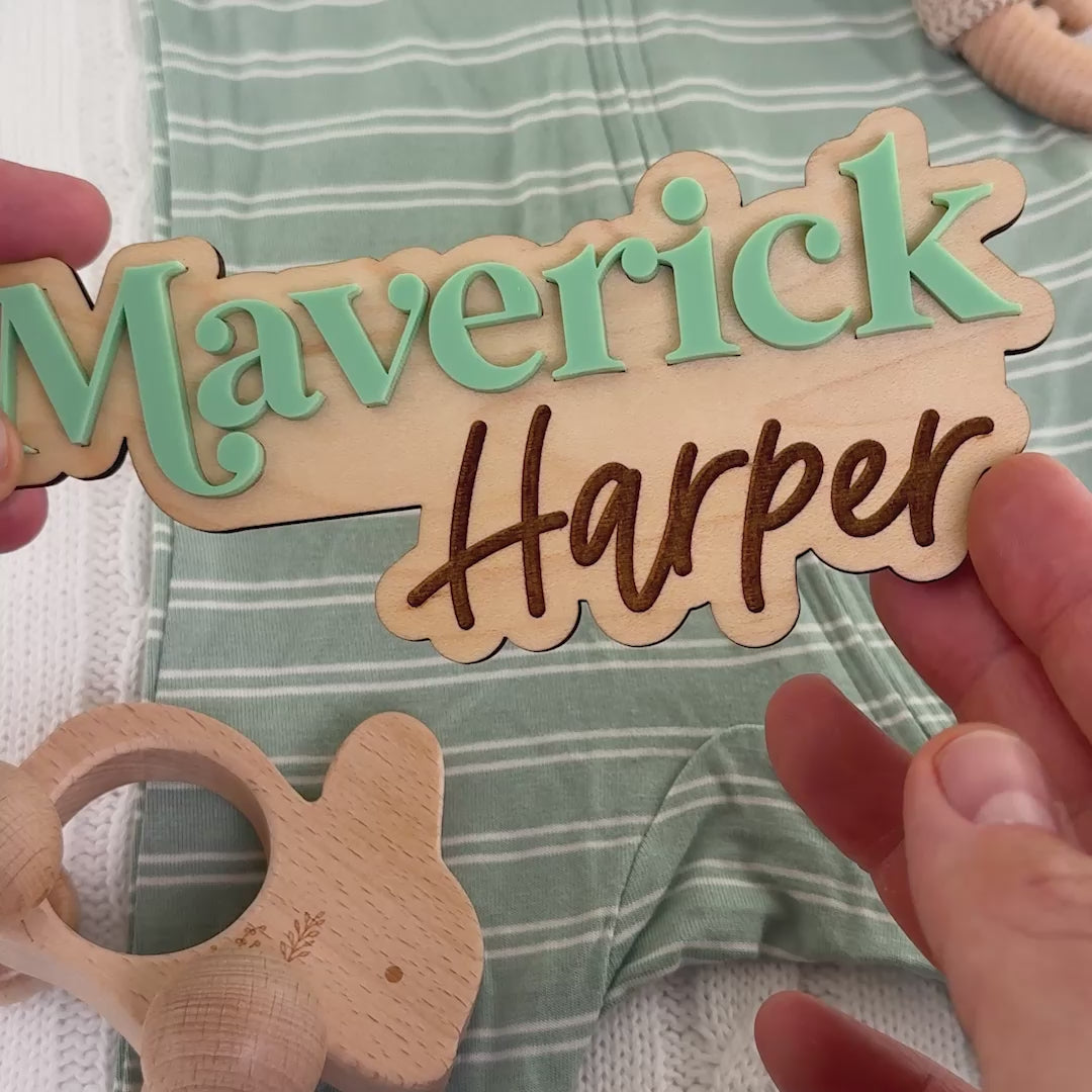 variations of custom name wooden baby signs