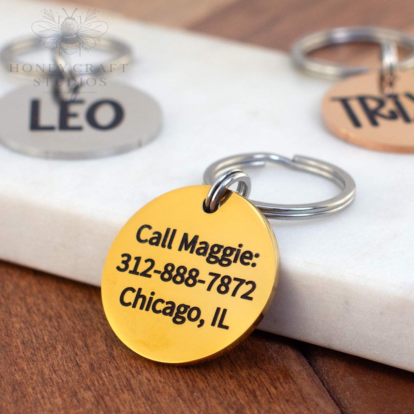 Deep Engraved Circle Dog Tag | Personalized Pet ID Tag