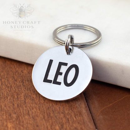 Deep Engraved Circle Dog Tag | Personalized Pet ID Tag