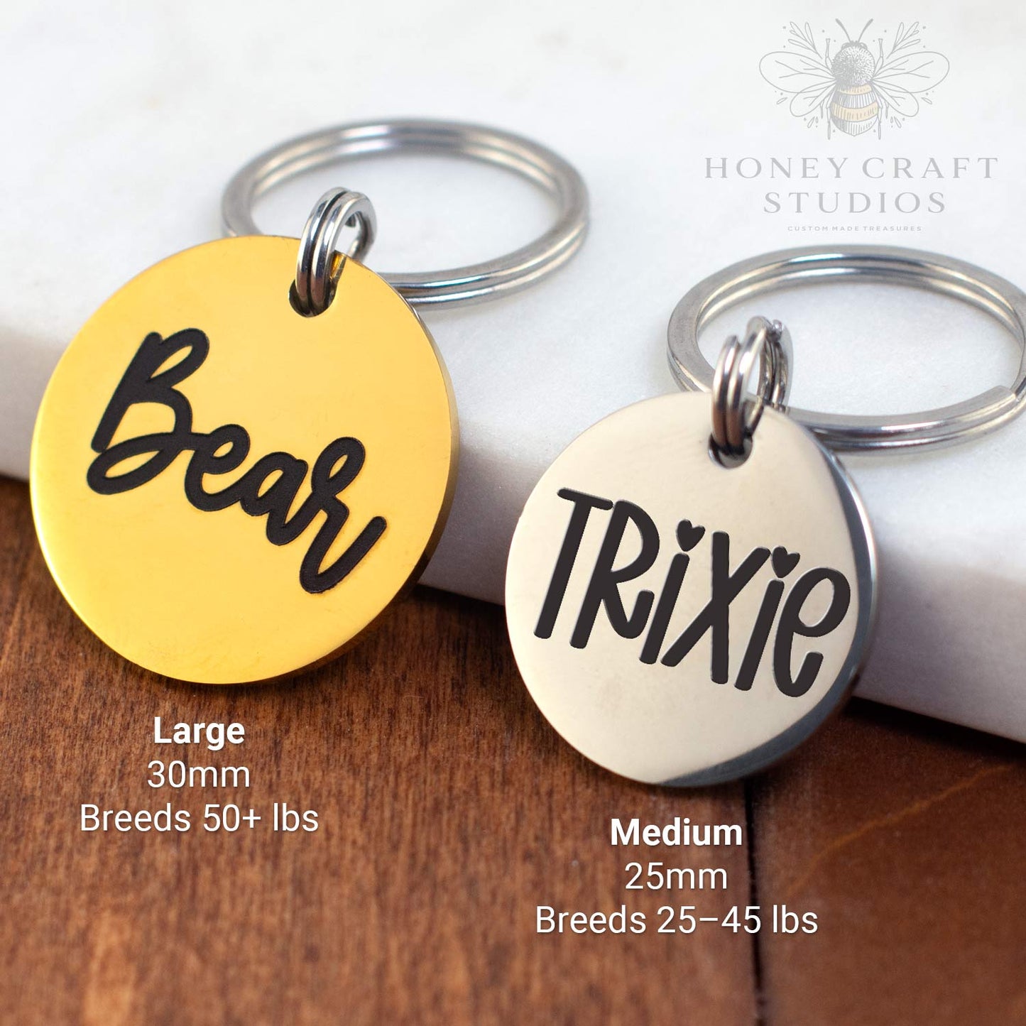 Deep Engraved Circle Dog Tag | Personalized Pet ID Tag