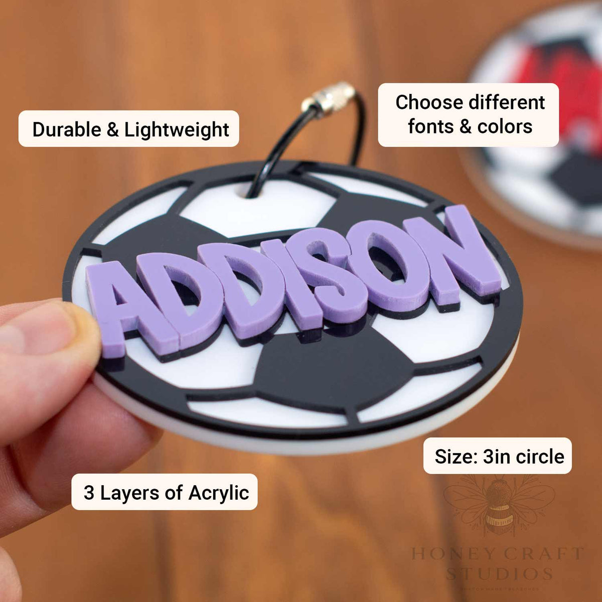 Personalized Soccer Ball Name Tag