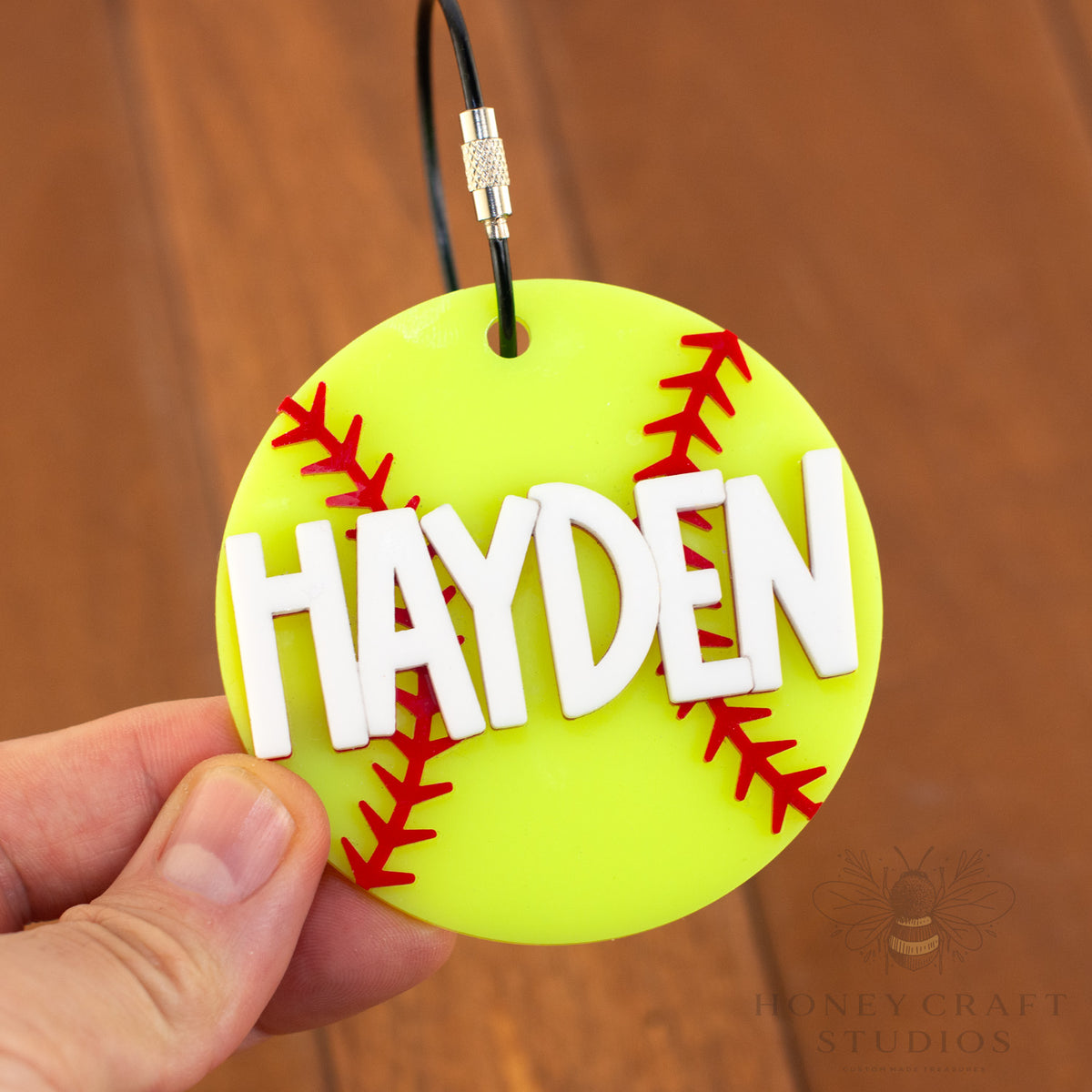 Personalized Softball Ball Name Tag